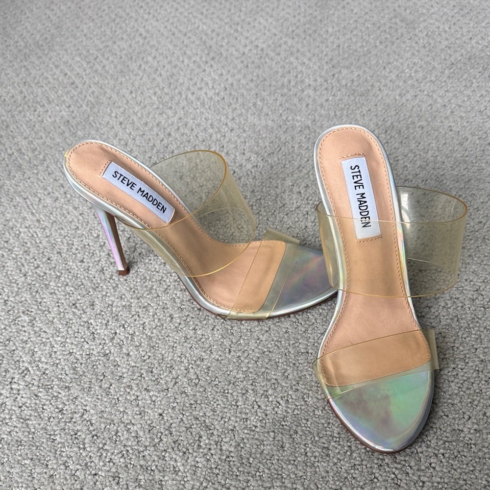 Steve Madden Transparent Iridescent Heels